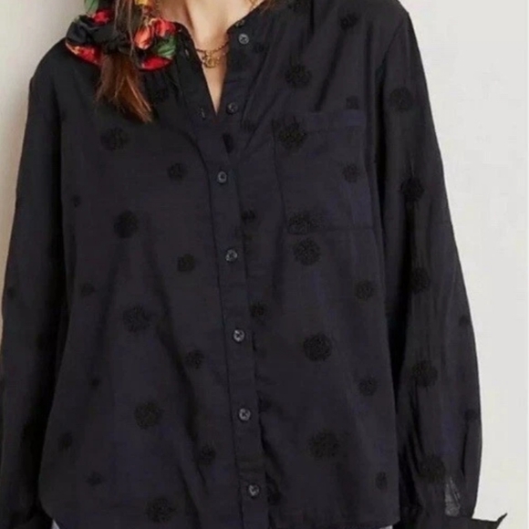 Anthropologie Pilcro Embroidered Whitney Trapeze Top XL - Picture 1 of 7